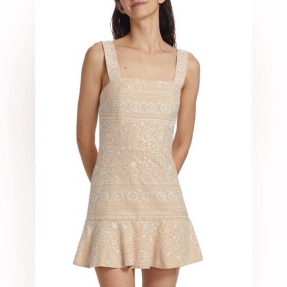 alice + olivia Kaidra Square Neck Drop Waist Mini Dress - Picture 5 of 12